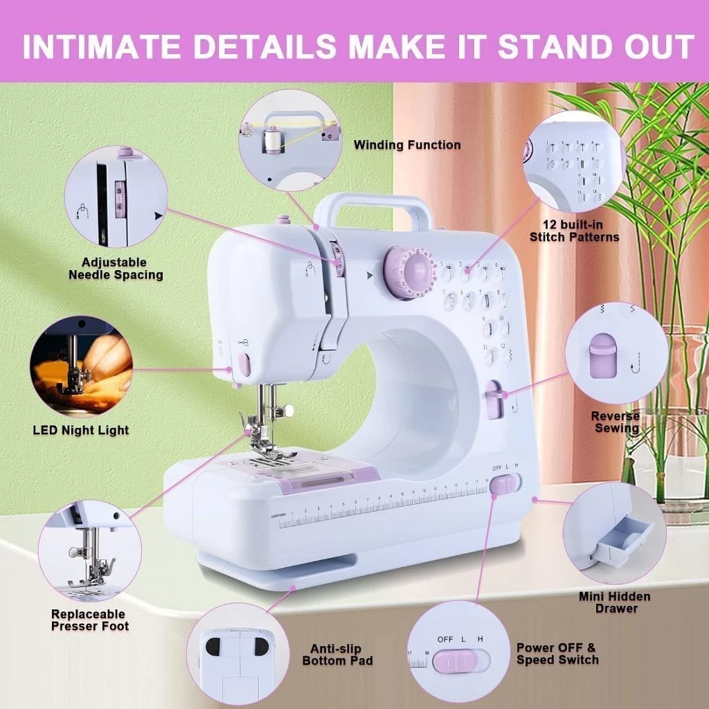 NEW 12-Point Composite Household Multifunctional Mini Sewing Machine - Imagem 3