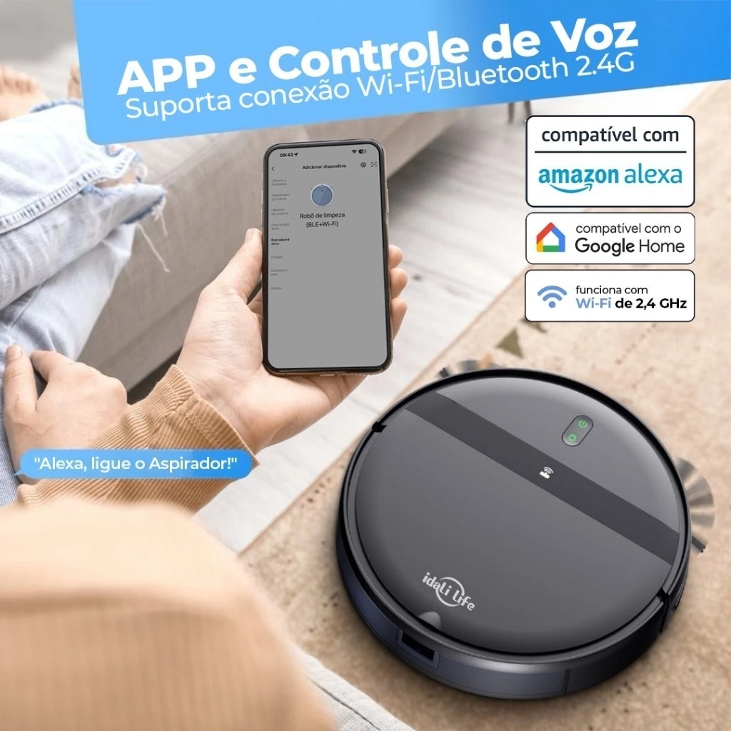 Smart Robot Home Vacuum Cleaner with Anti-fall Sensors IDALI LIFE - Imagem 2