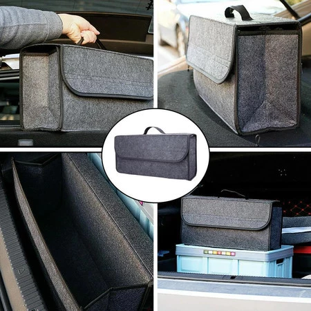 Car trunk organizer compartment view